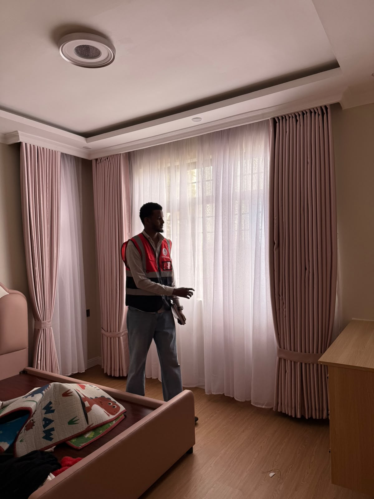Completed bedroom curtain project Nairobi — Abdii Finest Curtains